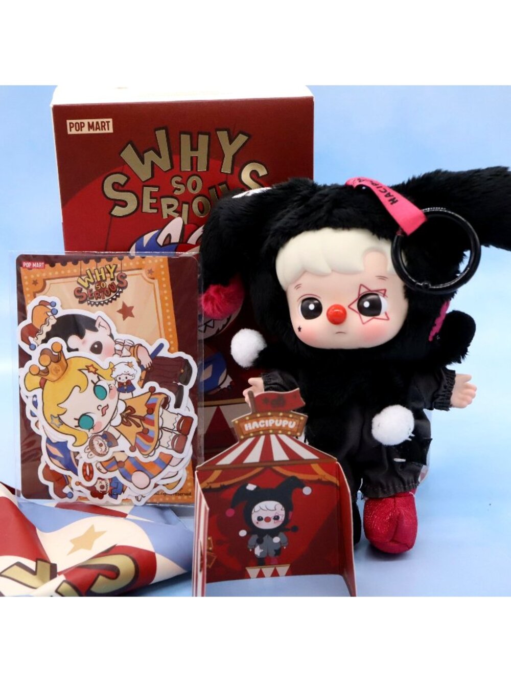 Why So Serious Series Hacipupu Shadow Joker Plush Pendant & Stickers POP MART